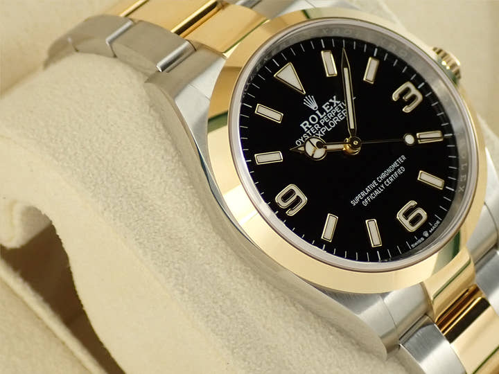 ロレックス エクスプローラー36 Ref.124273 ステンレススチール/イエローゴールド ブラック文字盤