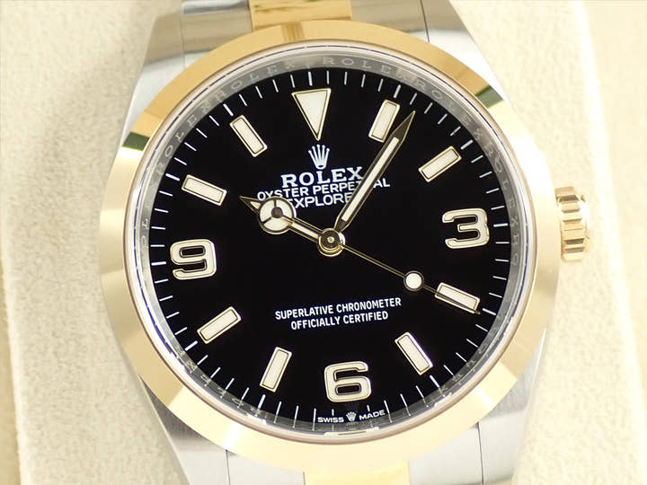 ロレックス エクスプローラー36 Ref.124273 ステンレススチール/イエローゴールド ブラック文字盤