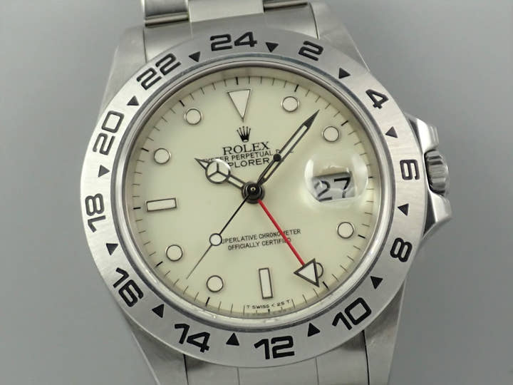 ロレックス エクスプローラーII Ref.16550 ステンレススチール アイボリー文字盤