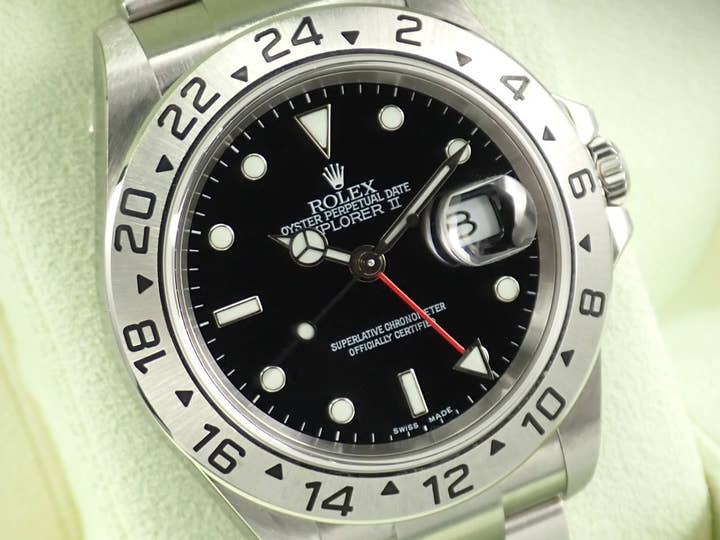 ロレックス エクスプローラーII Ref.16570 ステンレススチール ブラック文字盤