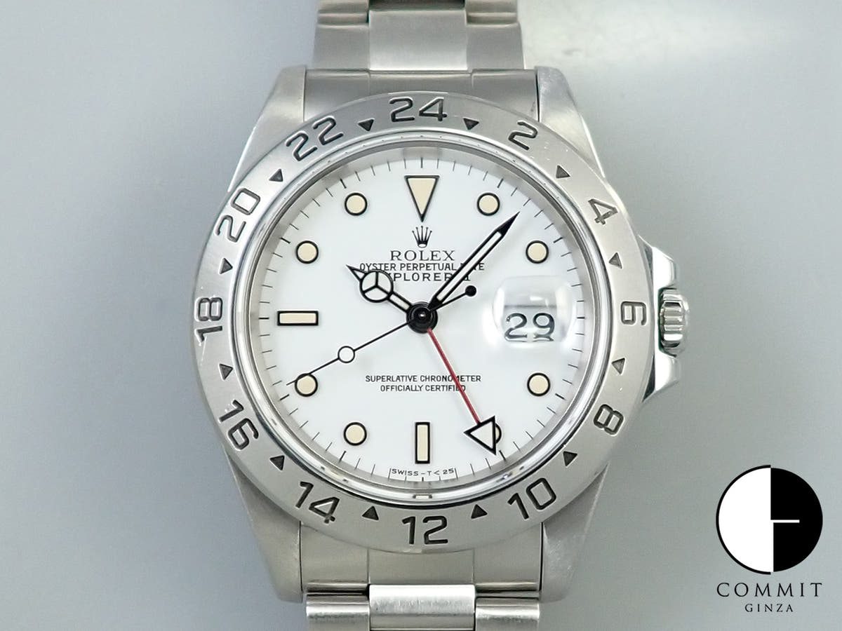 ロレックス エクスプローラーII Ref.16570 ステンレススチール ホワイト文字盤