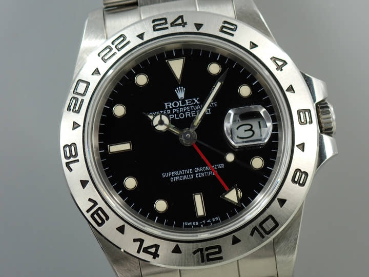 ロレックス エクスプローラーII Ref.16550 ステンレススチール ブラック文字盤