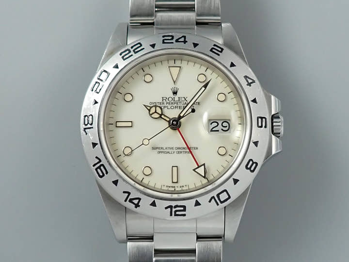 ロレックス エクスプローラーII Ref.16550 ステンレススチール アイボリー文字盤