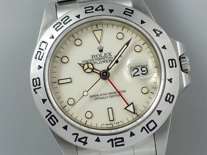 ロレックス エクスプローラーII Ref.16550 ステンレススチール アイボリー文字盤