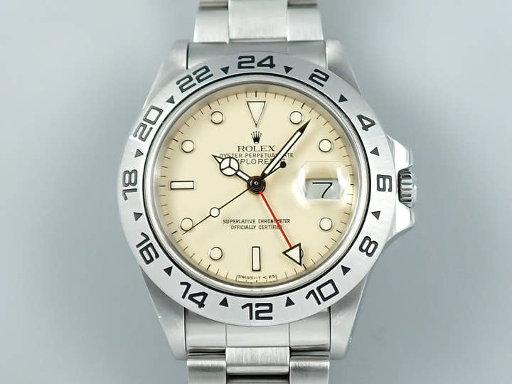 ロレックス エクスプローラーII Ref.16550 ステンレススチール アイボリー文字盤