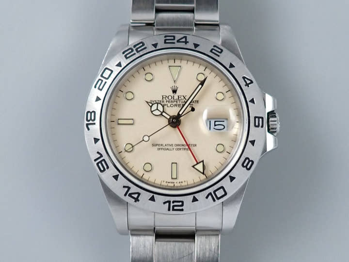 ロレックス エクスプローラーII Ref.16550 ステンレススチール アイボリー文字盤