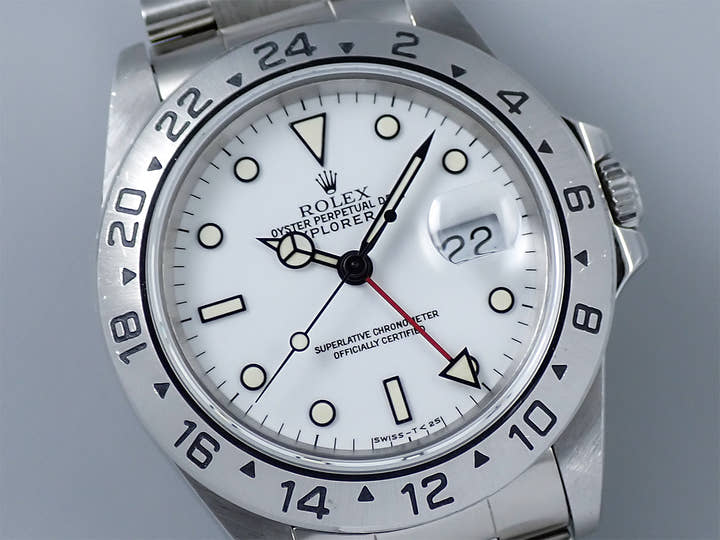 ロレックス エクスプローラーII Ref.16570 ステンレススチール ホワイト文字盤