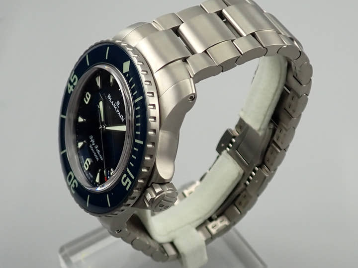 ブランパン フィフティファゾムス オートマティック Ref.5015-12B40-98 ブルー文字盤 極美品 Z9P0SM41