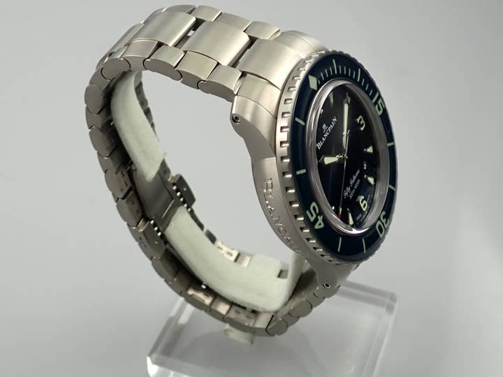 ブランパン フィフティファゾムス オートマティック Ref.5015-12B40-98 ブルー文字盤 極美品 Z9P0SM41