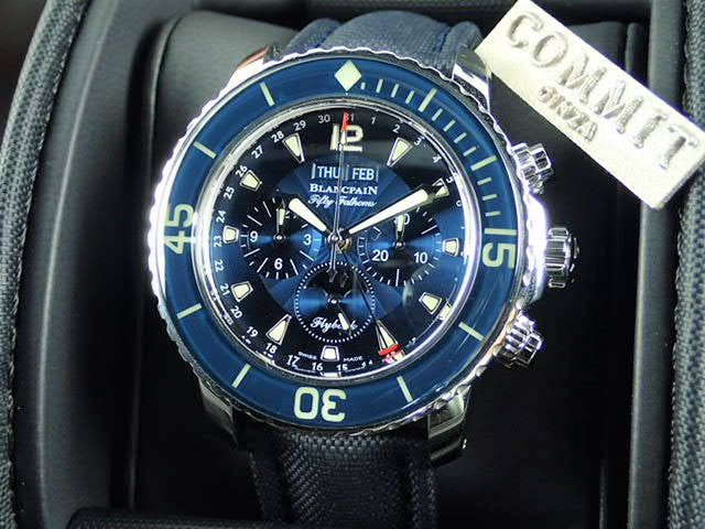 ブランパン フィフティファゾムス Ref.5066F114052B ブルー文字盤 中古 fifty-fathoms-2