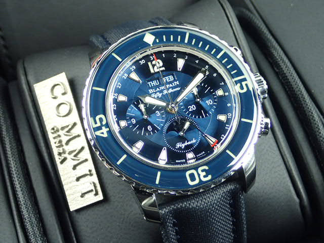 ブランパン フィフティファゾムス Ref.5066F114052B ブルー文字盤 中古 fifty-fathoms-2