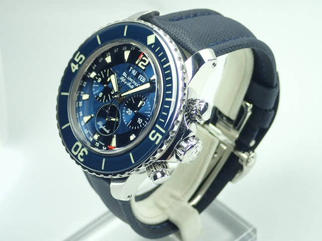 ブランパン フィフティファゾムス Ref.5066F114052B ブルー文字盤 中古 fifty-fathoms-2