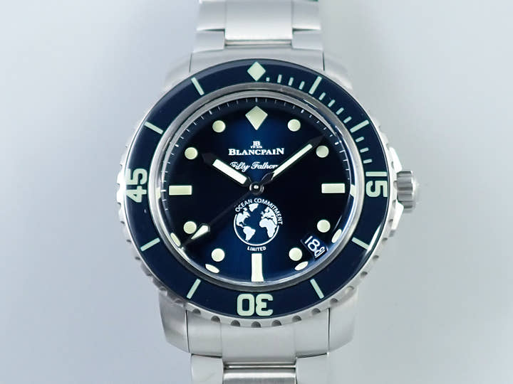 ブランパン フィフティ ファゾムス オーシャン コミットメント Ref.5008-11B40-52A ブルー文字盤 中古 8LZU3791