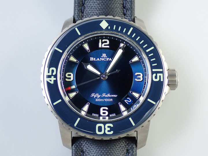 ブランパン フィフティ ファゾムス オートマティック Ref.5015-12B40-O52A ブルー文字盤 中古 2Z745425