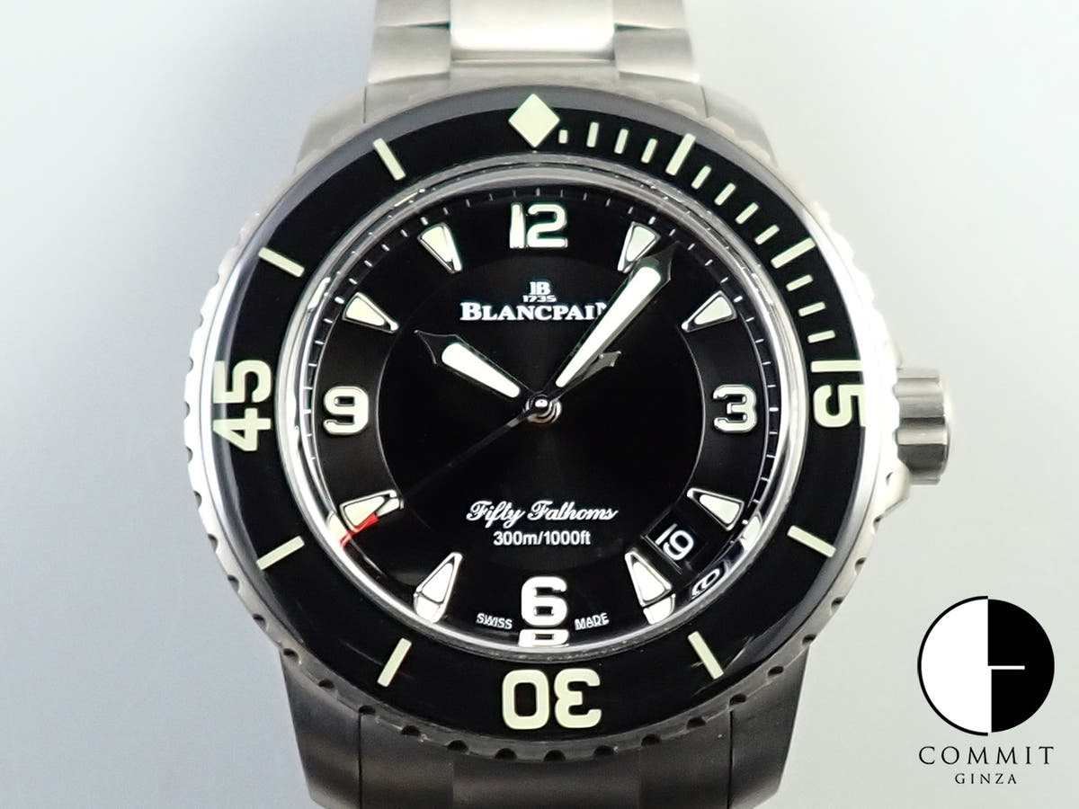 ブランパン フィフティ ファゾムス オートマチック Ref.5015-12B30-98B ブラック文字盤 中古 6U4T7292