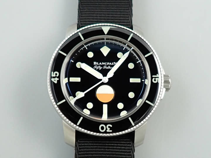 ブランパン フィフティ ファゾムス MIL-SPEC LIMITED EDITION HODINKEE Ref.5008-11B30-NABA ブラック文字盤 極美品 039RMZSM