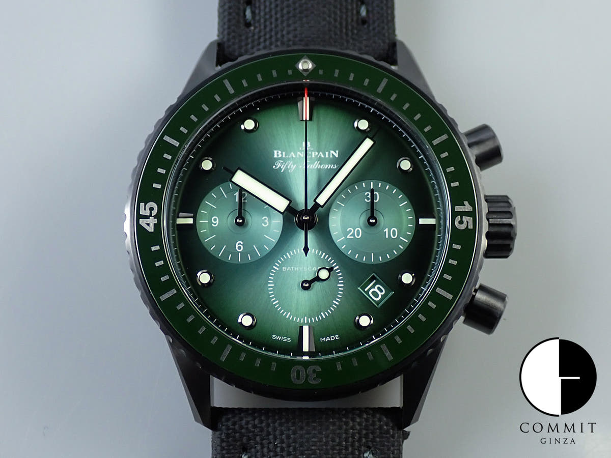 ブランパン フィフティ ファゾムス バチスカーフ Ref.5200-0153-B52A グリーン文字盤 極美品 1CHRYKZU