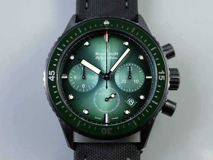 ブランパン フィフティ ファゾムス バチスカーフ Ref.5200-0153-B52A グリーン文字盤 極美品 1CHRYKZU