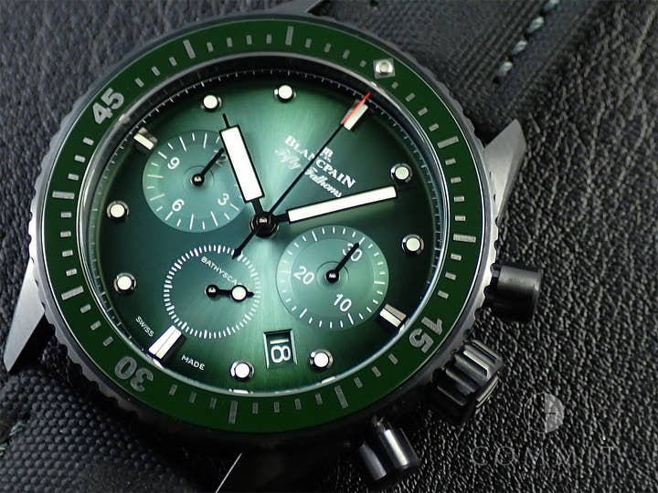 ブランパン フィフティ ファゾムス バチスカーフ Ref.5200-0153-B52A グリーン文字盤 極美品 1CHRYKZU