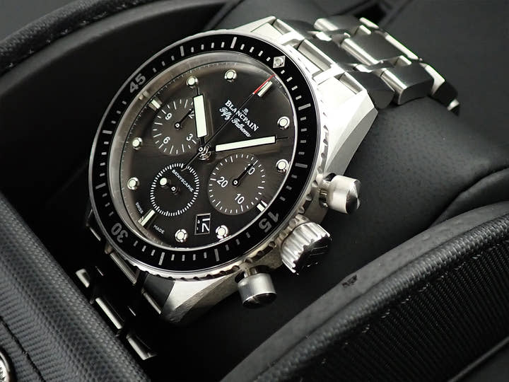 ブランパン フィフティ ファゾムス バチスカーフ フライバック クロノグラフ Ref.5200-1110-70B ブラック文字盤 美品 X27L80PX