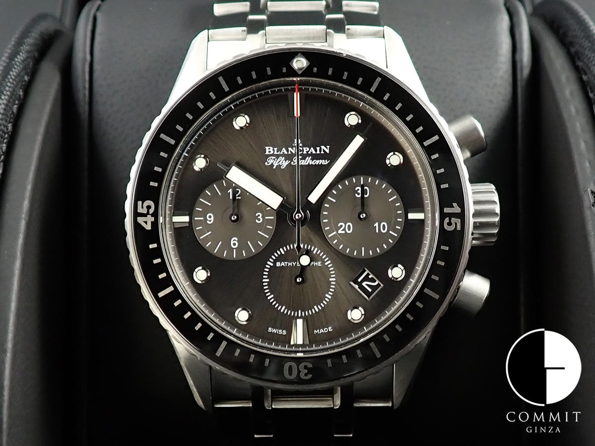ブランパン フィフティ ファゾムス バチスカーフ フライバック クロノグラフ Ref.5200-1110-70B ブラック文字盤 美品 X27L80PX