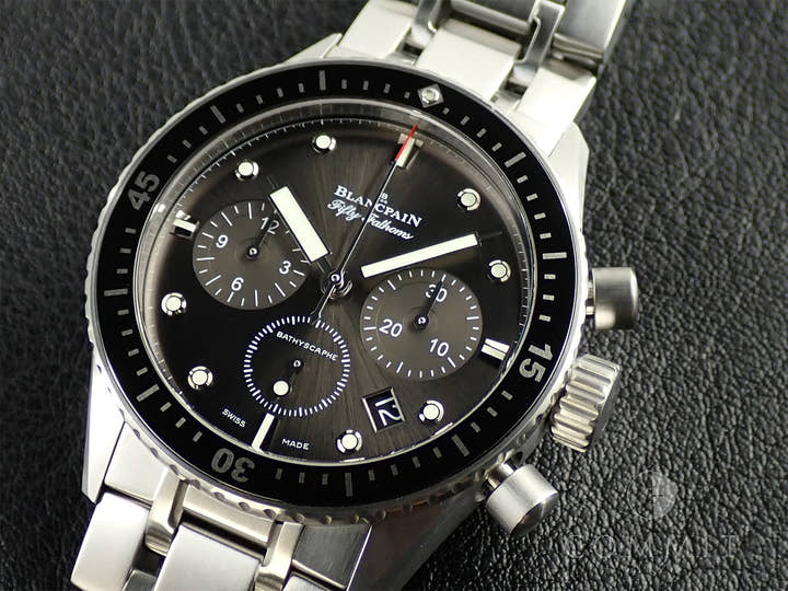 ブランパン フィフティ ファゾムス バチスカーフ フライバック クロノグラフ Ref.5200-1110-70B ブラック文字盤 美品 X27L80PX