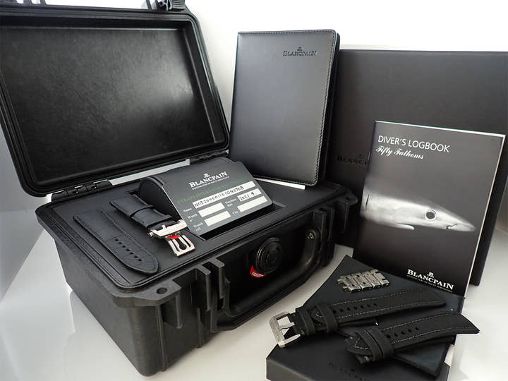 ブランパン フィフティ ファゾムス バチスカーフ フライバック クロノグラフ Ref.5200-1110-70B ブラック文字盤 美品 X27L80PX