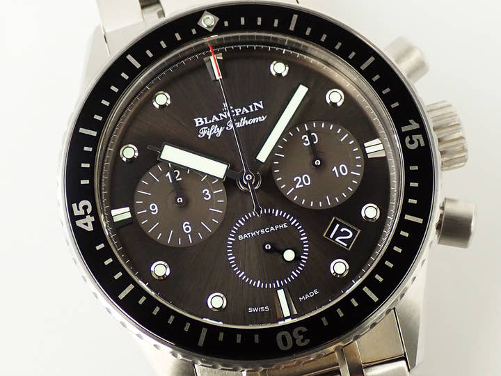 ブランパン フィフティ ファゾムス バチスカーフ フライバック クロノグラフ Ref.5200-1110-70B ブラック文字盤 美品 X27L80PX