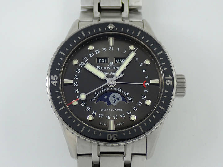 ブランパン フィフティ ファゾムス バチスカーフ コンプリート カレンダー Ref.5054-1110-70B グレー文字盤 美中古 H0593730