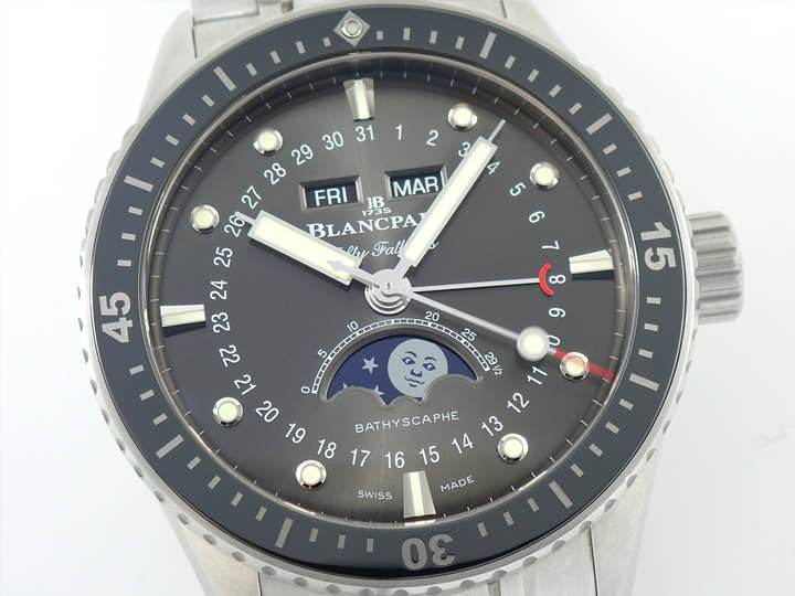 ブランパン フィフティ ファゾムス バチスカーフ コンプリート カレンダー Ref.5054-1110-70B グレー文字盤 美中古 H0593730