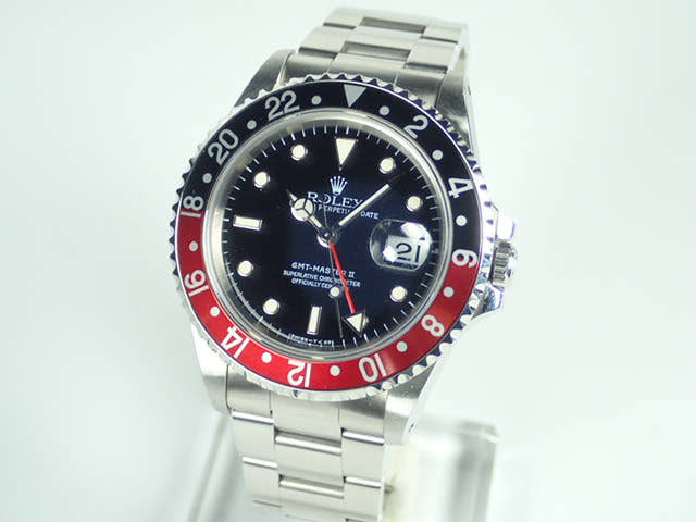 Rolex GMT-Master II Ref. 16710, black dial, pre-owned, gmt-master-139, Oyster bracelet.