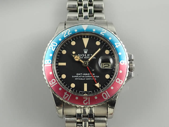 ロレックス GMTマスター Ref.1675 ステンレススチール ブラック文字盤 ジュビリーブレスレット 中古 9PUKCYMF