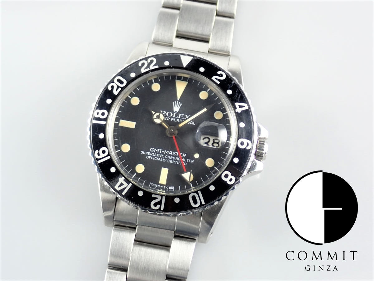 ロレックス GMTマスター Ref.16750 ブラック文字盤 中古 gmt-master-178 オイスターブレスレット