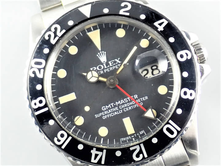 ロレックス GMTマスター Ref.16750 ブラック文字盤 中古 gmt-master-178 オイスターブレスレット