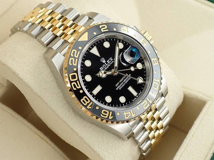 Rolex GMT-Master II Ref. 126713GRNR Stainless Steel/Yellow Gold Black Dial Jubilee Bracelet