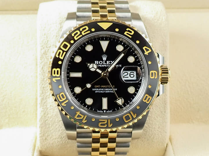 ロレックス GMTマスターII Ref.126713GRNR ステンレススチール/イエローゴールド ブラック文字盤 ジュビリーブレスレット