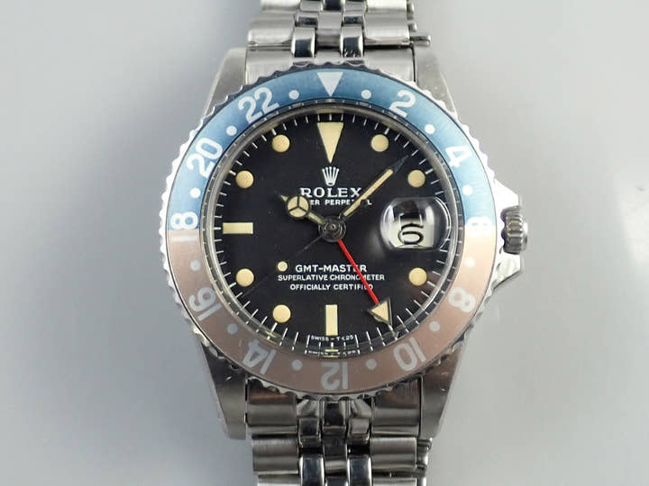 ロレックス GMTマスター Ref.1675 ステンレススチール ブラック文字盤 ジュビリーブレスレット 中古 PZJJC549