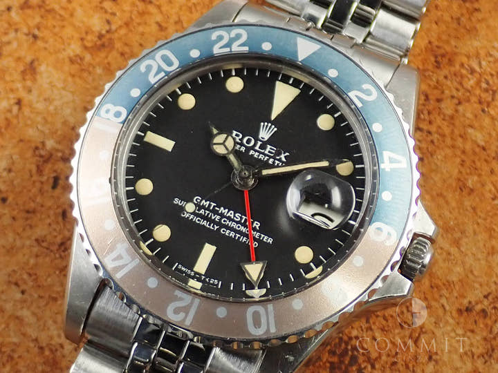 ロレックス GMTマスター Ref.1675 ステンレススチール ブラック文字盤 ジュビリーブレスレット 中古 PZJJC549