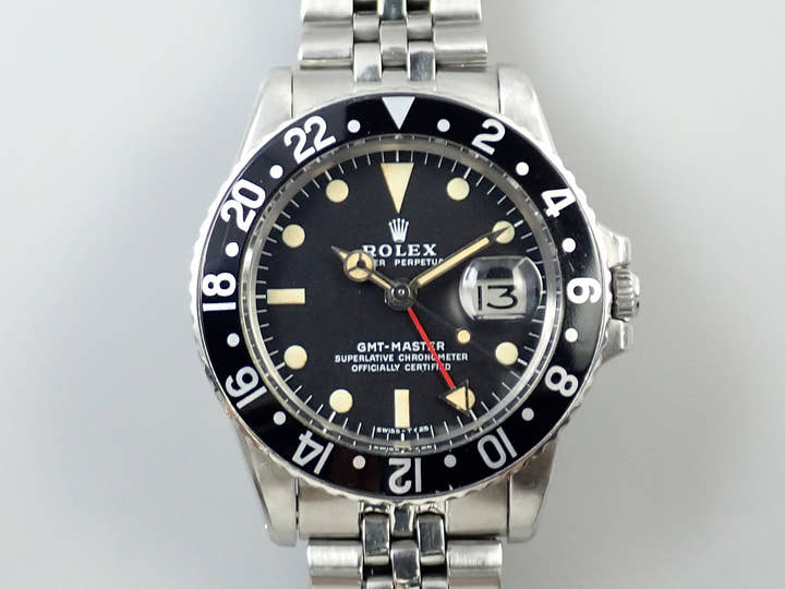 ロレックス GMTマスター Ref.1675 ステンレススチール ブラック文字盤 ジュビリーブレスレット 中古 PF5U5MVJ