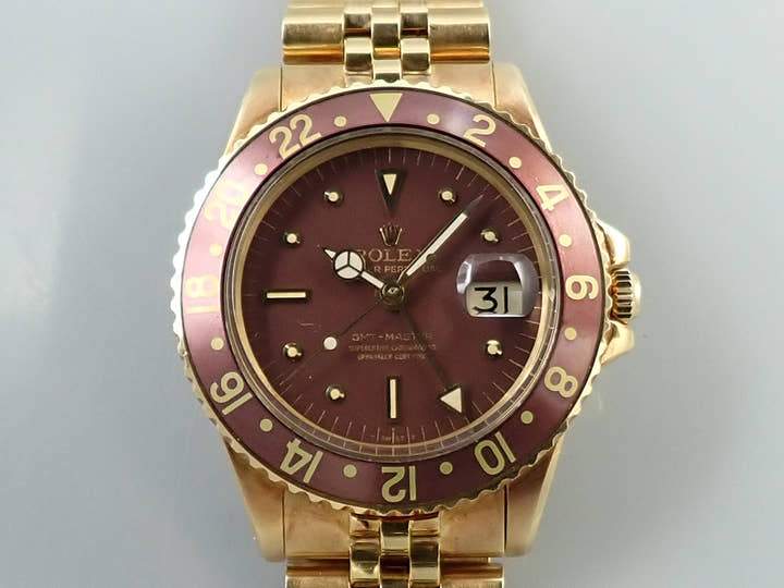 ロレックス GMTマスター Ref.1675/8 イエローゴールド ブラウン文字盤 ジュビリーブレスレット 中古 384M2331