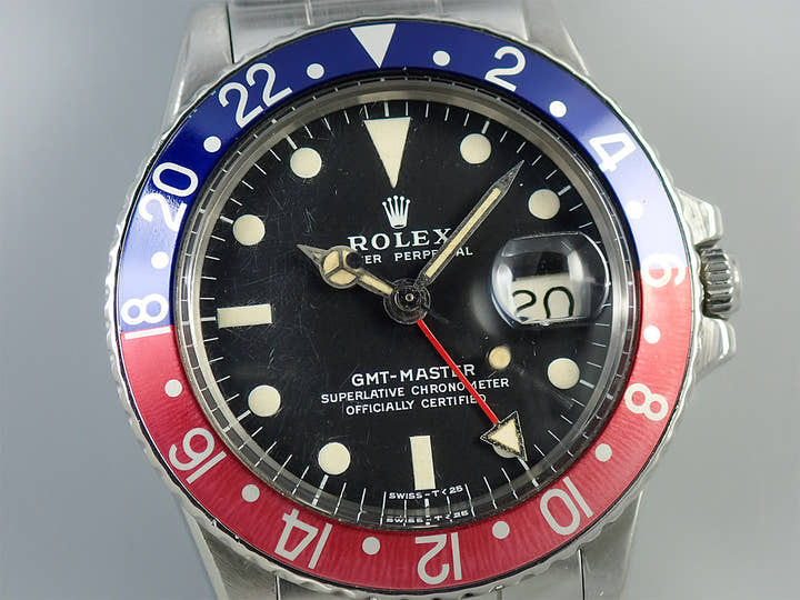 ロレックス GMTマスター Ref.1675 ステンレススチール ブラック文字盤 オイスターブレスレット