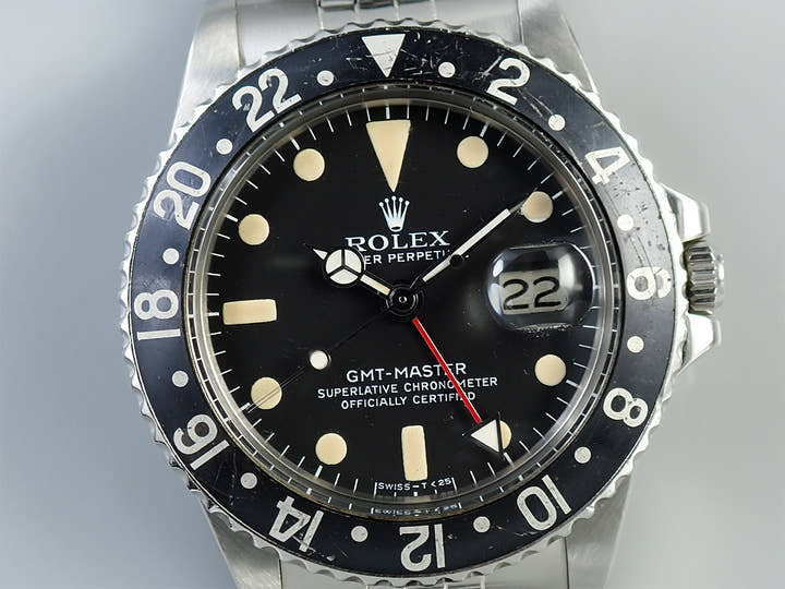 ロレックス GMTマスター Ref.1675 ステンレススチール ブラック文字盤 ジュビリーブレスレット 中古 90USKJJY