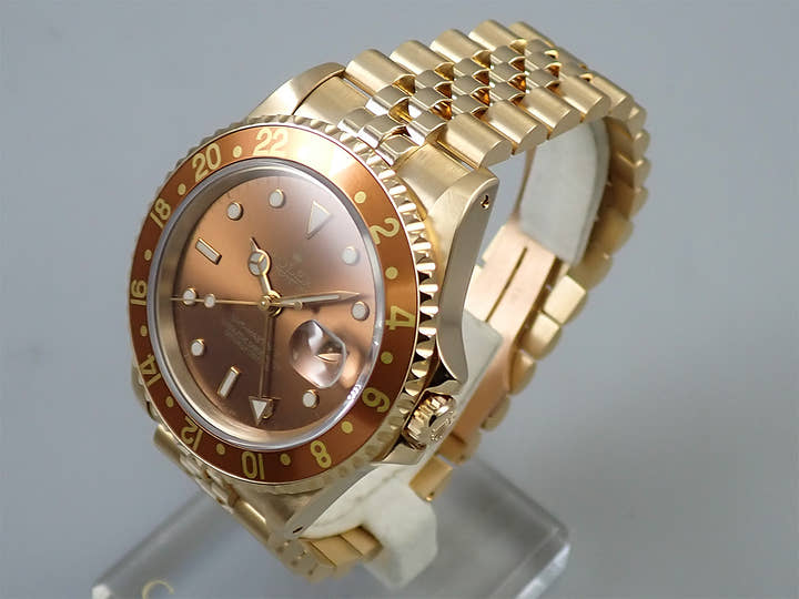 ロレックス GMTマスターII Ref.16718 イエローゴールド ブラウン文字盤 ジュビリーブレスレット 美品 6ULZYYUA