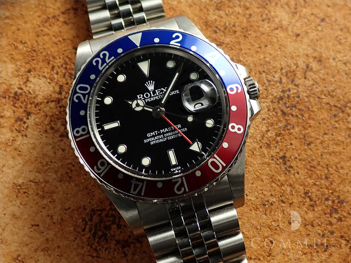 ロレックス GMTマスター Ref.16750 ステンレススチール ブラック文字盤 ジュビリーブレスレット 中古 HXF9TTAU