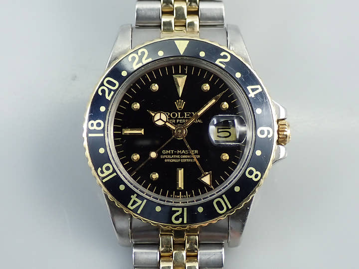 ロレックス GMTマスター Ref.1675/3 ステンレススチール/イエローゴールド ブラック文字盤 ジュビリーブレスレット 中古 9SHJ232J
