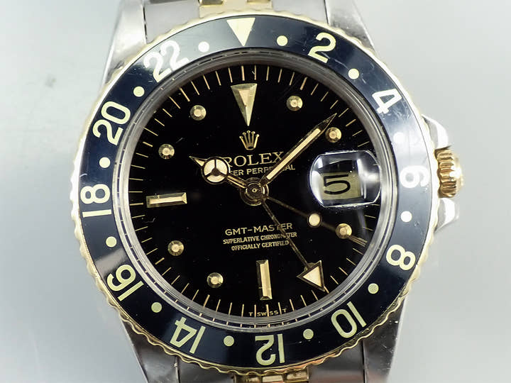 ロレックス GMTマスター Ref.1675/3 ステンレススチール/イエローゴールド ブラック文字盤 ジュビリーブレスレット 中古 9SHJ232J