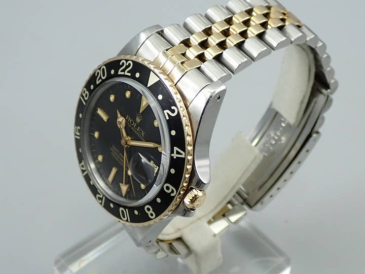 ロレックス GMTマスター Ref.16753 ステンレススチール/イエローゴールド ブラック文字盤 ジュビリーブレスレット 中古 Y60S2708