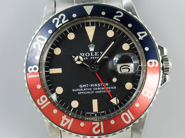 ロレックス GMTマスター Ref.1675 ステンレススチール ブラック文字盤 オイスターブレスレット