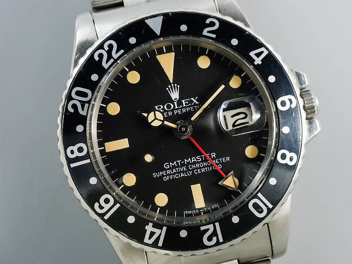 ロレックス GMTマスター Ref.1675 ステンレススチール ブラック文字盤 オイスターブレスレット 中古 K70V8347