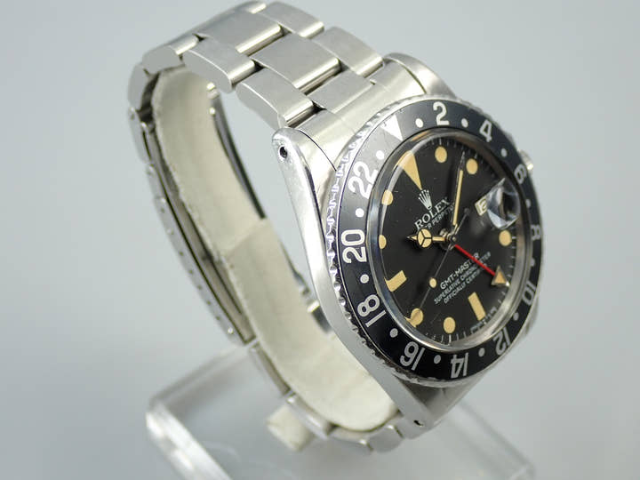 ロレックス GMTマスター Ref.1675 ステンレススチール ブラック文字盤 オイスターブレスレット 中古 K70V8347
